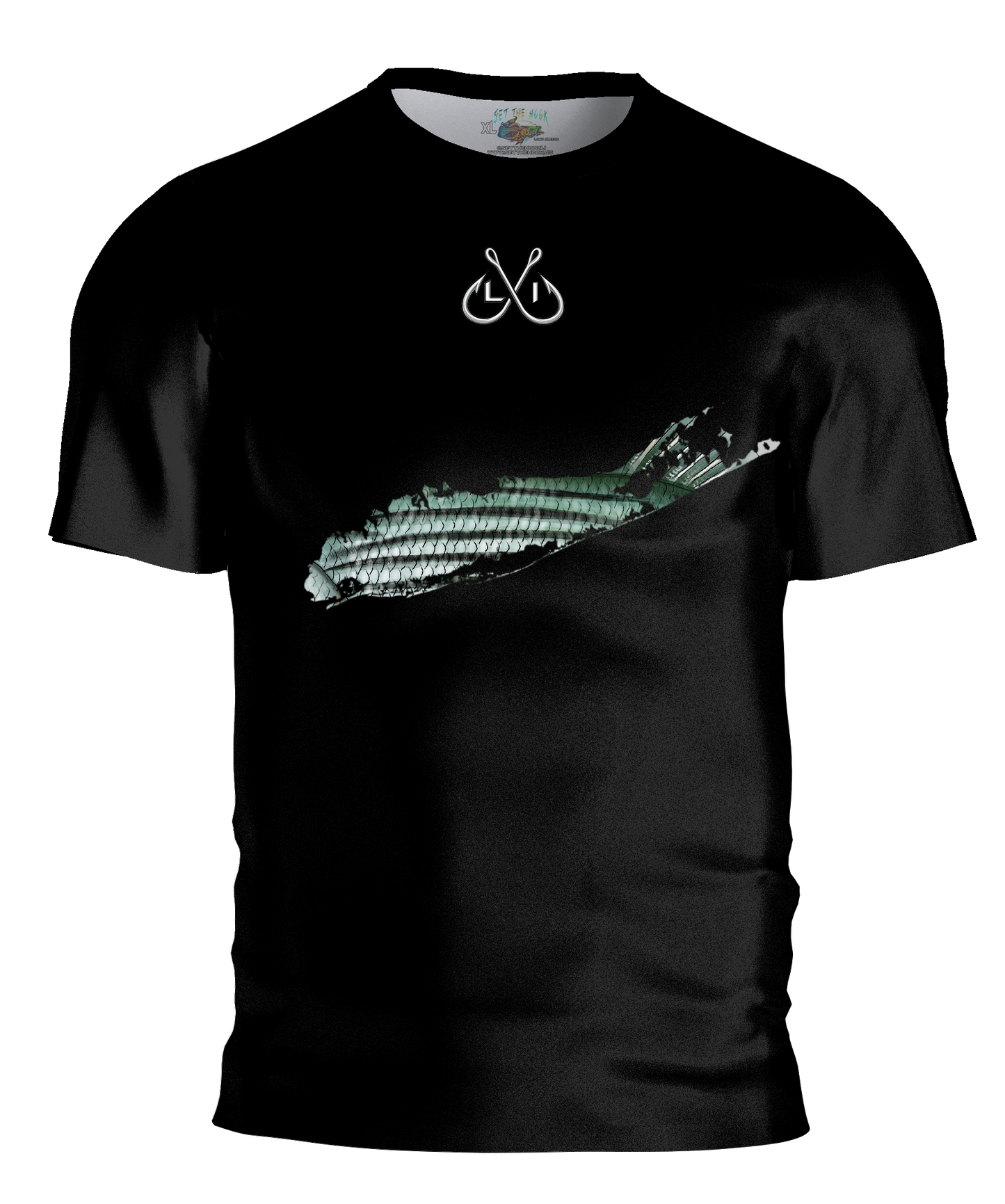 Long Island Striper Short Sleeve Black